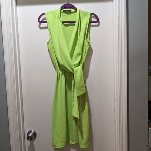 Tahari Bright Faux Wrap Dress 4 Green